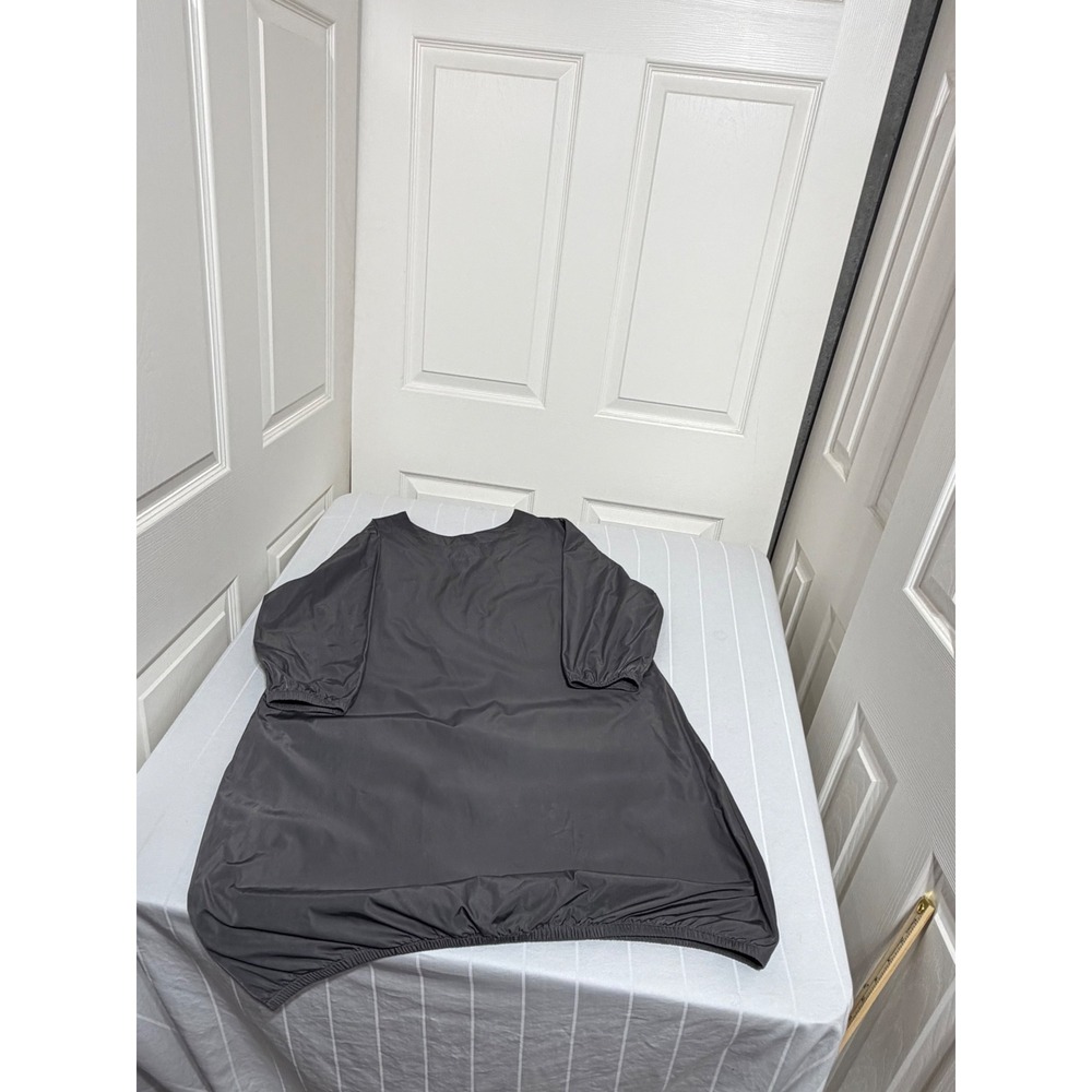 Planet by Lauren G Grey Nylon Bubble Tunic Top Elastic Hem Size 1 Made in USA